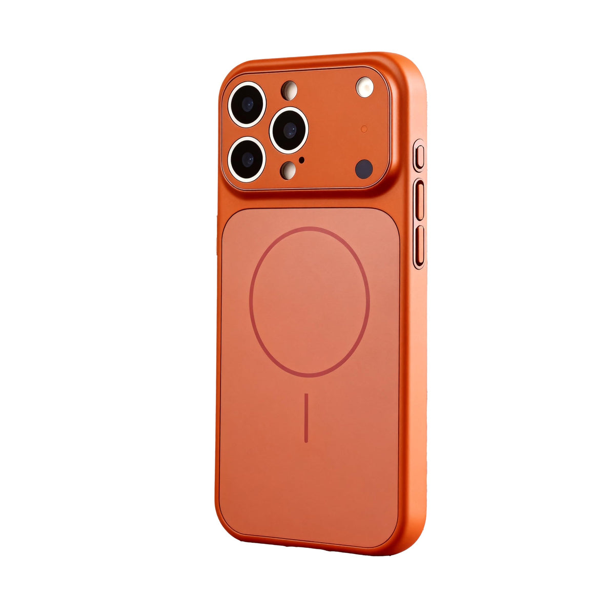Designed Magnetic Series for iPhone 16 Pro Max Case,[Compatible with MagSafe][Tempered Glass Camera Lens Protection],Luxury Matte Military Grade Drop Protective Hard PC Shockproof Cover,Orange