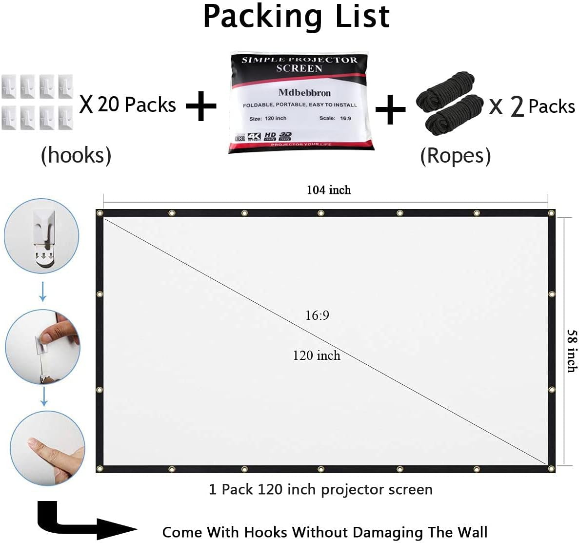 120 inch Foldable Projector Screen