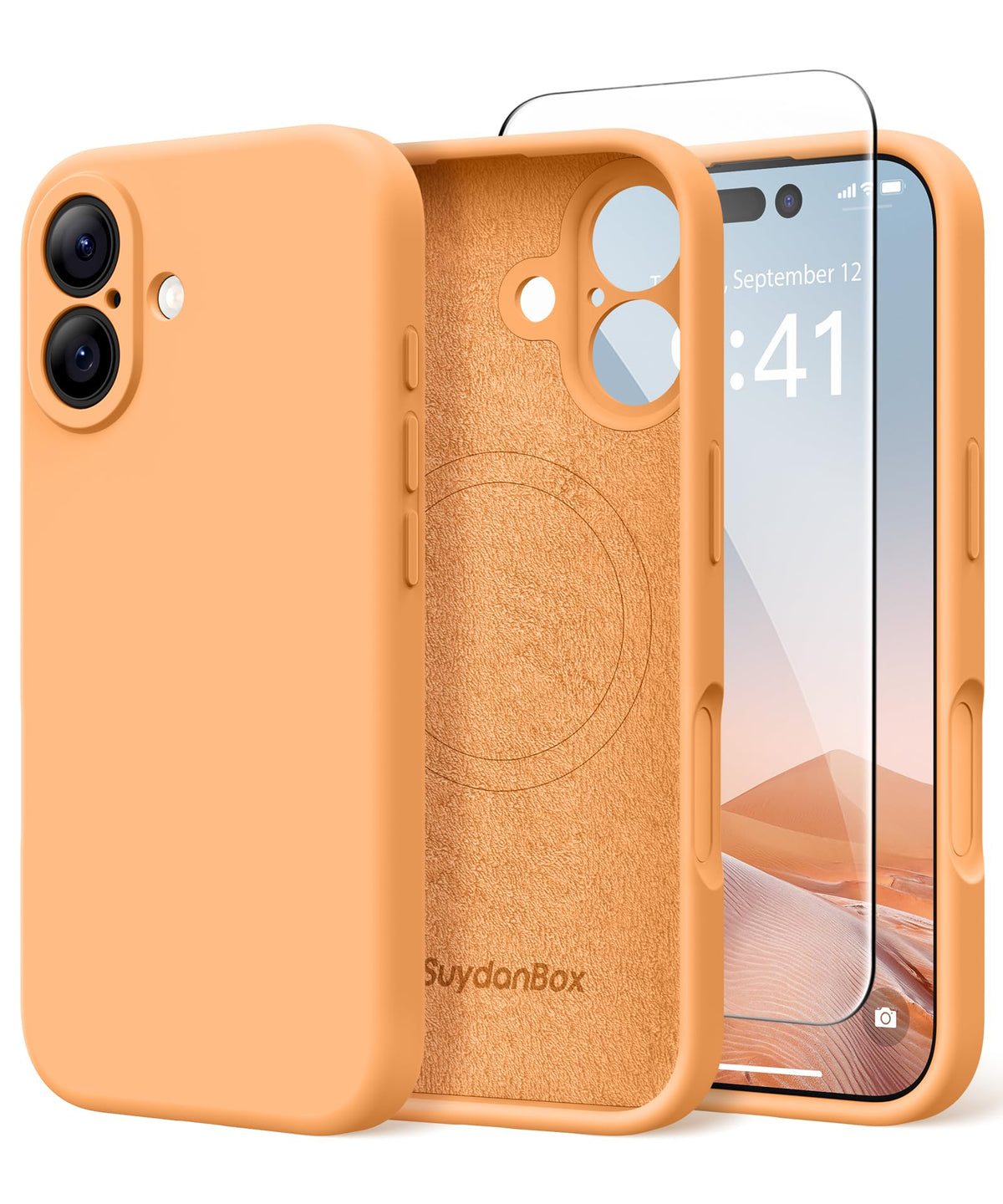 Magnetic for iPhone 17 Pro Max Case, Compatible with MagSafe, [Full Camera Protection][Screen Protector] Silicone Shockproof Protective Phone Case for iPhone 17 Pro Max 6.9", Calke Green