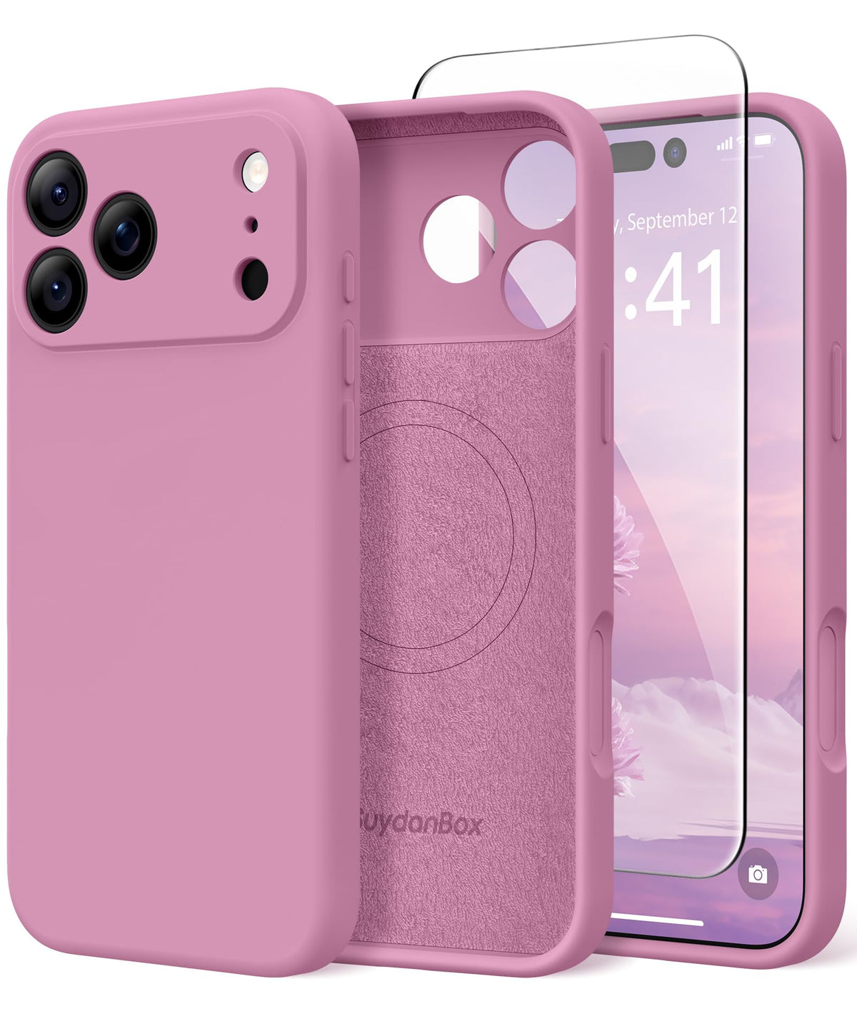 Magnetic for iPhone 17 Pro Max Case, Compatible with MagSafe, [Full Camera Protection][Screen Protector] Silicone Shockproof Protective Phone Case for iPhone 17 Pro Max 6.9", Calke Green