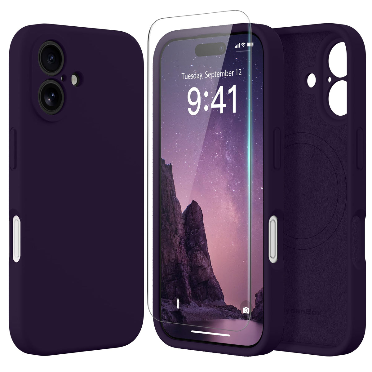 Magnetic for iPhone 17 Pro Max Case, Compatible with MagSafe, [Full Camera Protection][Screen Protector] Silicone Shockproof Protective Phone Case for iPhone 17 Pro Max 6.9", Calke Green