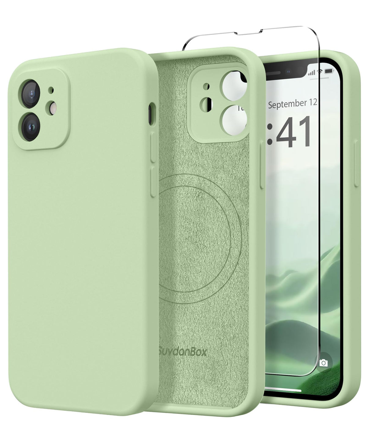 Magnetic for iPhone 17 Pro Max Case, Compatible with MagSafe, [Full Camera Protection][Screen Protector] Silicone Shockproof Protective Phone Case for iPhone 17 Pro Max 6.9", Calke Green