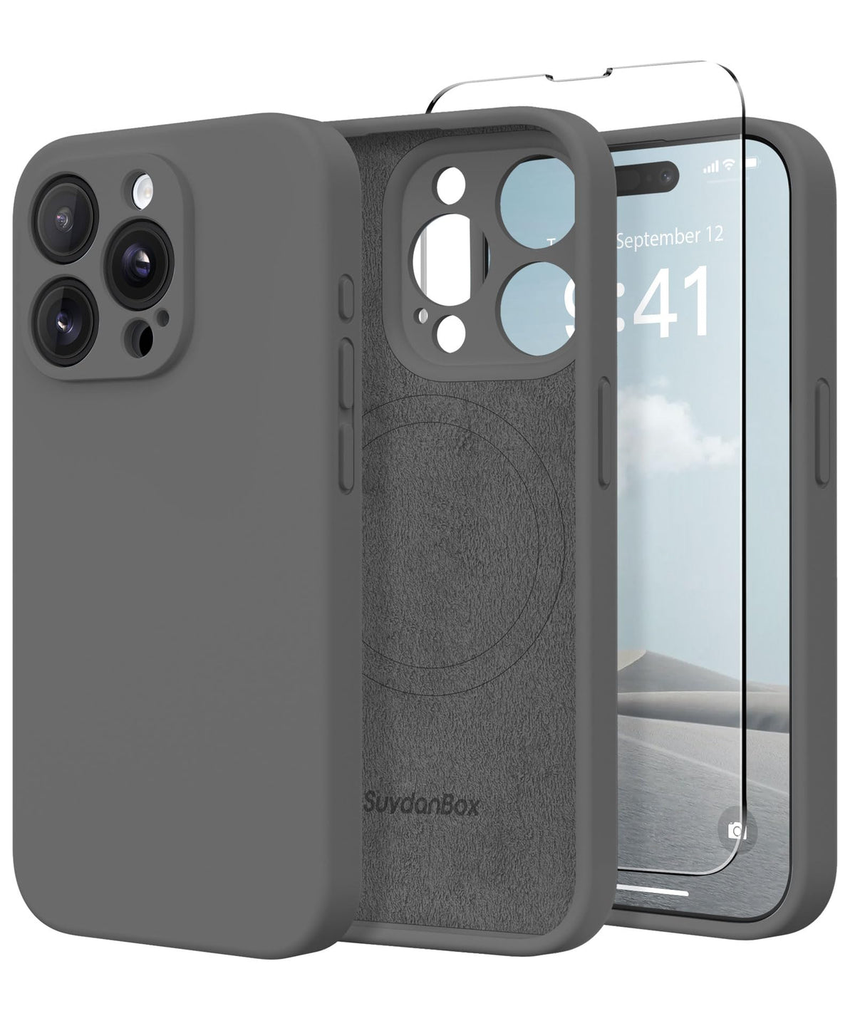 Magnetic for iPhone 17 Pro Max Case, Compatible with MagSafe, [Full Camera Protection][Screen Protector] Silicone Shockproof Protective Phone Case for iPhone 17 Pro Max 6.9", Calke Green