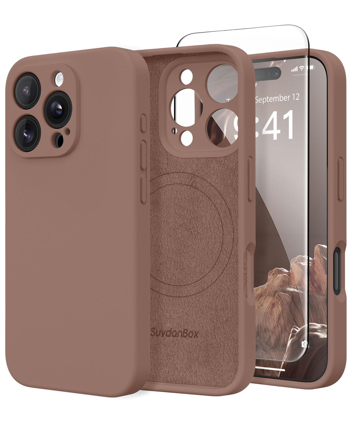 Magnetic for iPhone 17 Pro Max Case, Compatible with MagSafe, [Full Camera Protection][Screen Protector] Silicone Shockproof Protective Phone Case for iPhone 17 Pro Max 6.9", Calke Green