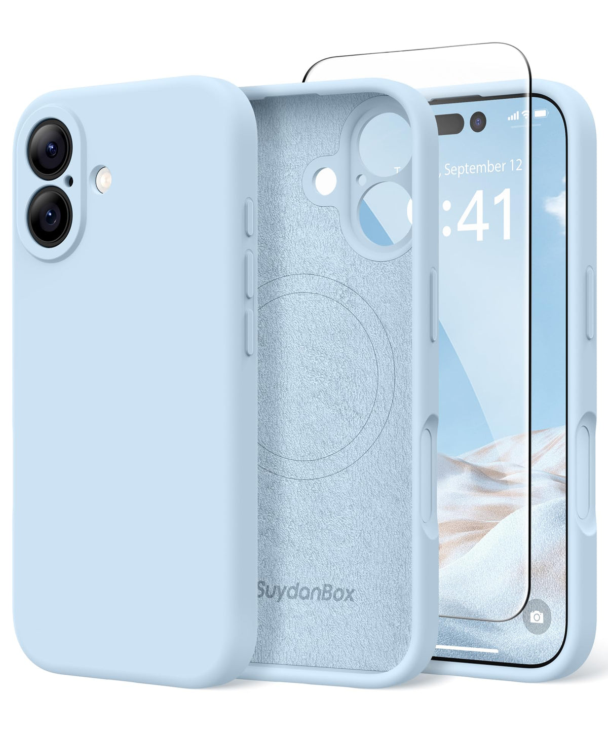 Magnetic for iPhone 17 Pro Max Case, Compatible with MagSafe, [Full Camera Protection][Screen Protector] Silicone Shockproof Protective Phone Case for iPhone 17 Pro Max 6.9", Calke Green