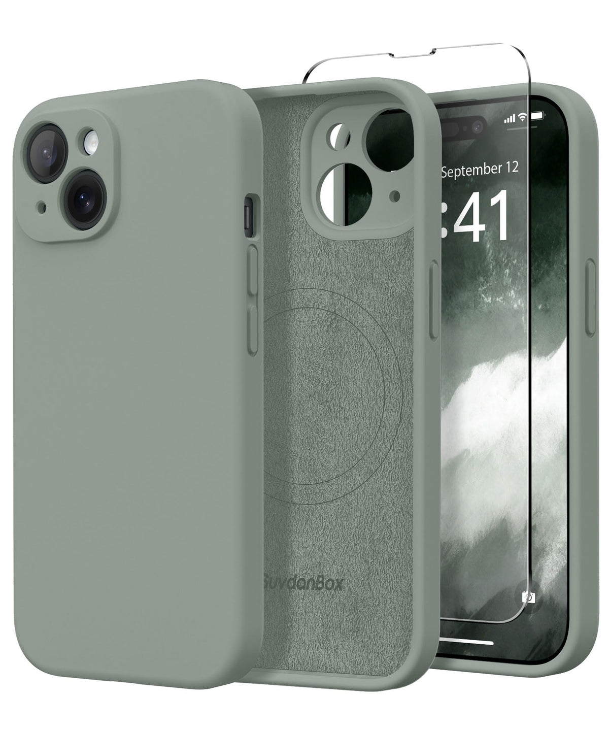 Magnetic for iPhone 17 Pro Max Case, Compatible with MagSafe, [Full Camera Protection][Screen Protector] Silicone Shockproof Protective Phone Case for iPhone 17 Pro Max 6.9", Calke Green