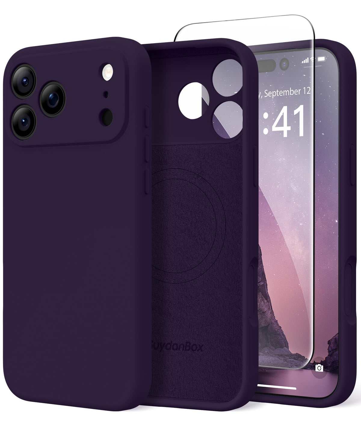 Magnetic for iPhone 17 Pro Max Case, Compatible with MagSafe, [Full Camera Protection][Screen Protector] Silicone Shockproof Protective Phone Case for iPhone 17 Pro Max 6.9", Calke Green