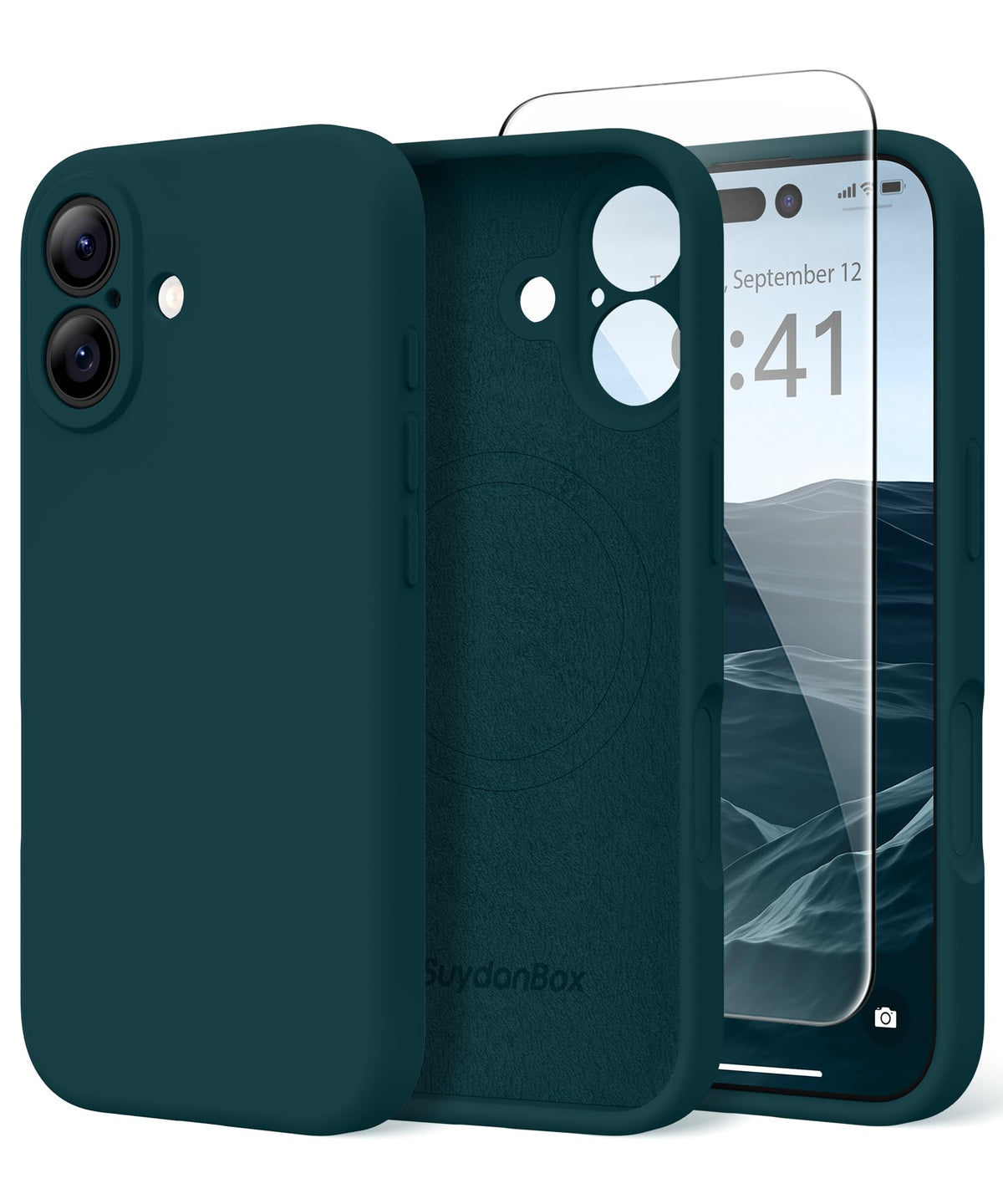Magnetic for iPhone 17 Pro Max Case, Compatible with MagSafe, [Full Camera Protection][Screen Protector] Silicone Shockproof Protective Phone Case for iPhone 17 Pro Max 6.9", Calke Green