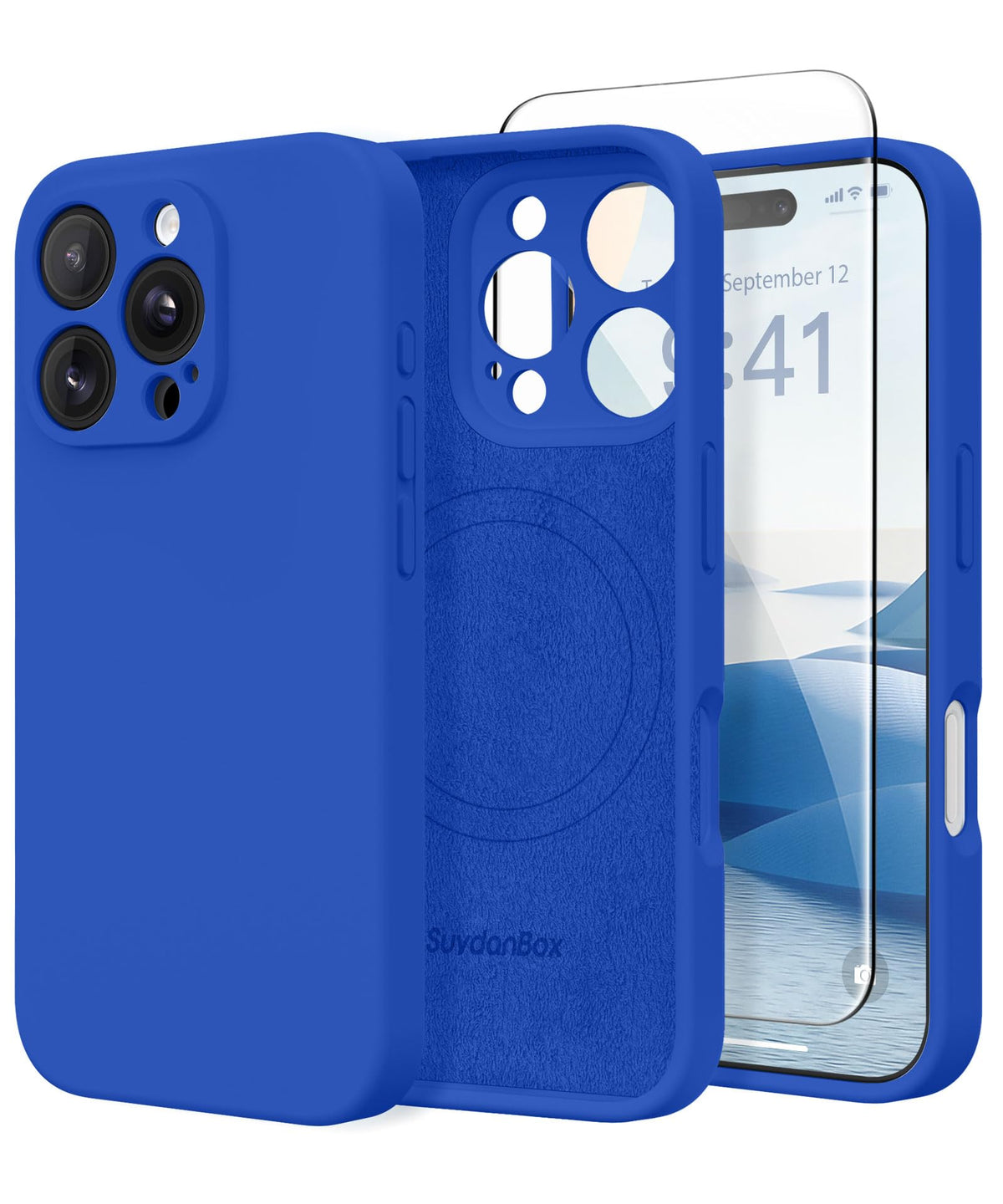 Magnetic for iPhone 17 Pro Max Case, Compatible with MagSafe, [Full Camera Protection][Screen Protector] Silicone Shockproof Protective Phone Case for iPhone 17 Pro Max 6.9", Calke Green