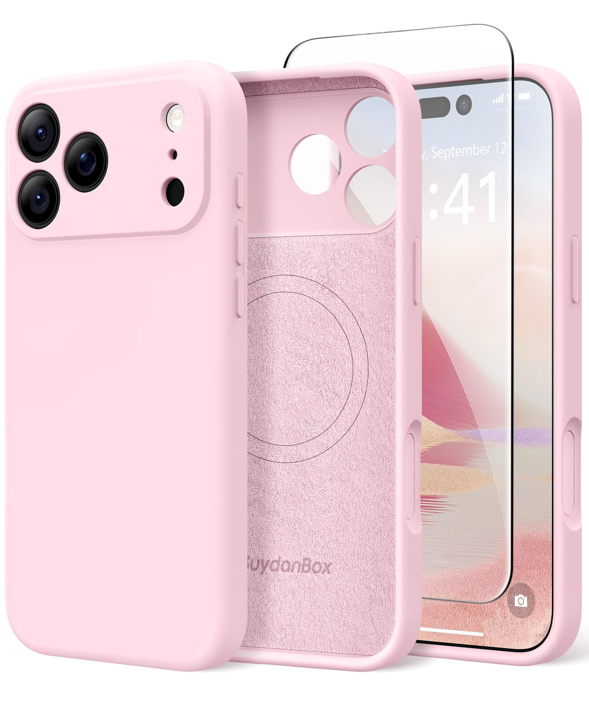 Magnetic for iPhone 17 Pro Max Case, Compatible with MagSafe, [Full Camera Protection][Screen Protector] Silicone Shockproof Protective Phone Case for iPhone 17 Pro Max 6.9", Calke Green