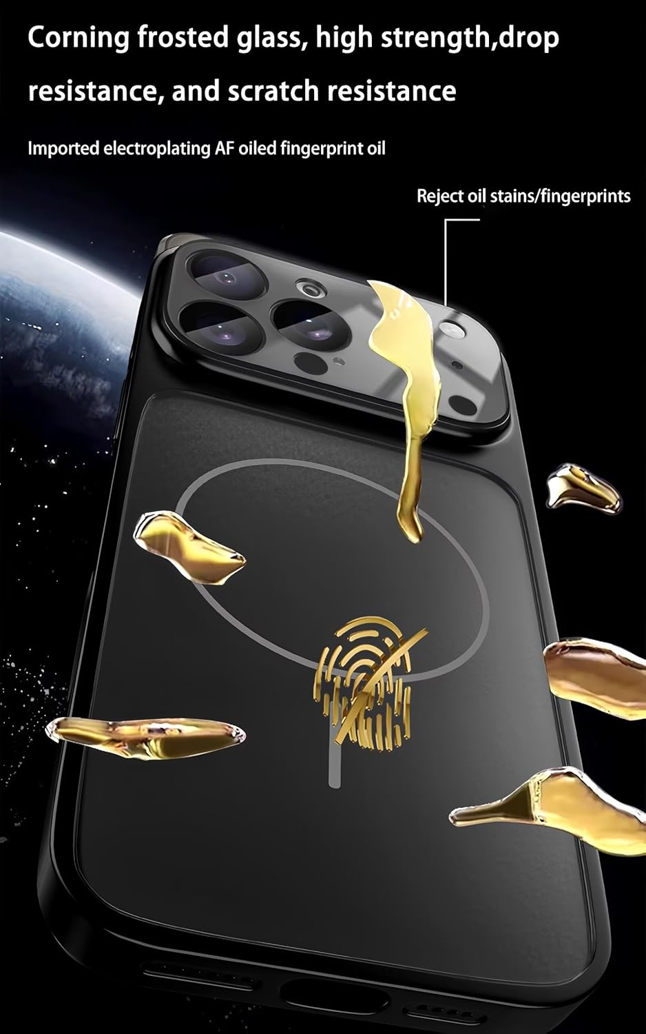 Designed Magnetic Series for iPhone 16 Pro Max Case,[Compatible with MagSafe][Tempered Glass Camera Lens Protection],Luxury Matte Military Grade Drop Protective Hard PC Shockproof Cover,Orange