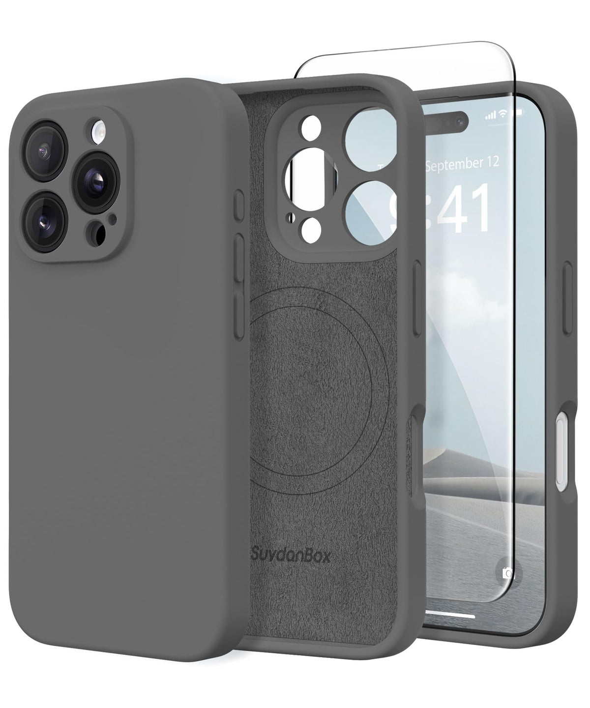 Magnetic for iPhone 17 Pro Max Case, Compatible with MagSafe, [Full Camera Protection][Screen Protector] Silicone Shockproof Protective Phone Case for iPhone 17 Pro Max 6.9", Calke Green