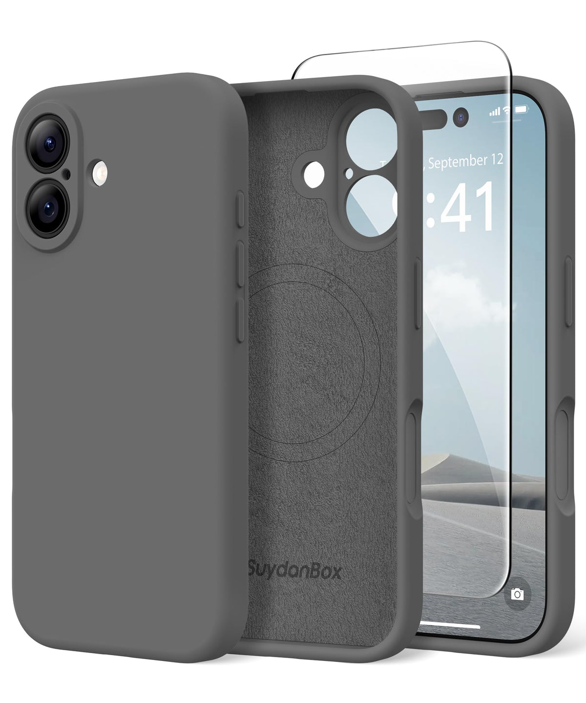 Magnetic for iPhone 17 Pro Max Case, Compatible with MagSafe, [Full Camera Protection][Screen Protector] Silicone Shockproof Protective Phone Case for iPhone 17 Pro Max 6.9", Calke Green