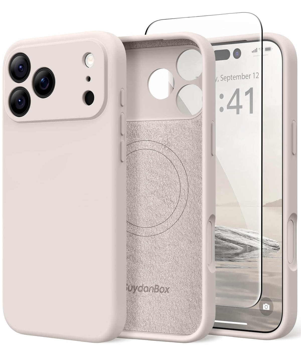 Magnetic for iPhone 17 Pro Max Case, Compatible with MagSafe, [Full Camera Protection][Screen Protector] Silicone Shockproof Protective Phone Case for iPhone 17 Pro Max 6.9", Calke Green