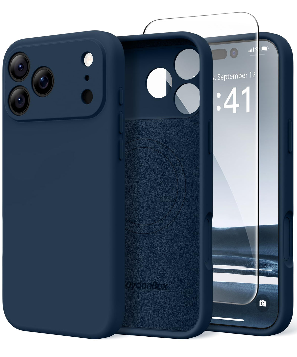 Magnetic for iPhone 17 Pro Max Case, Compatible with MagSafe, [Full Camera Protection][Screen Protector] Silicone Shockproof Protective Phone Case for iPhone 17 Pro Max 6.9", Calke Green