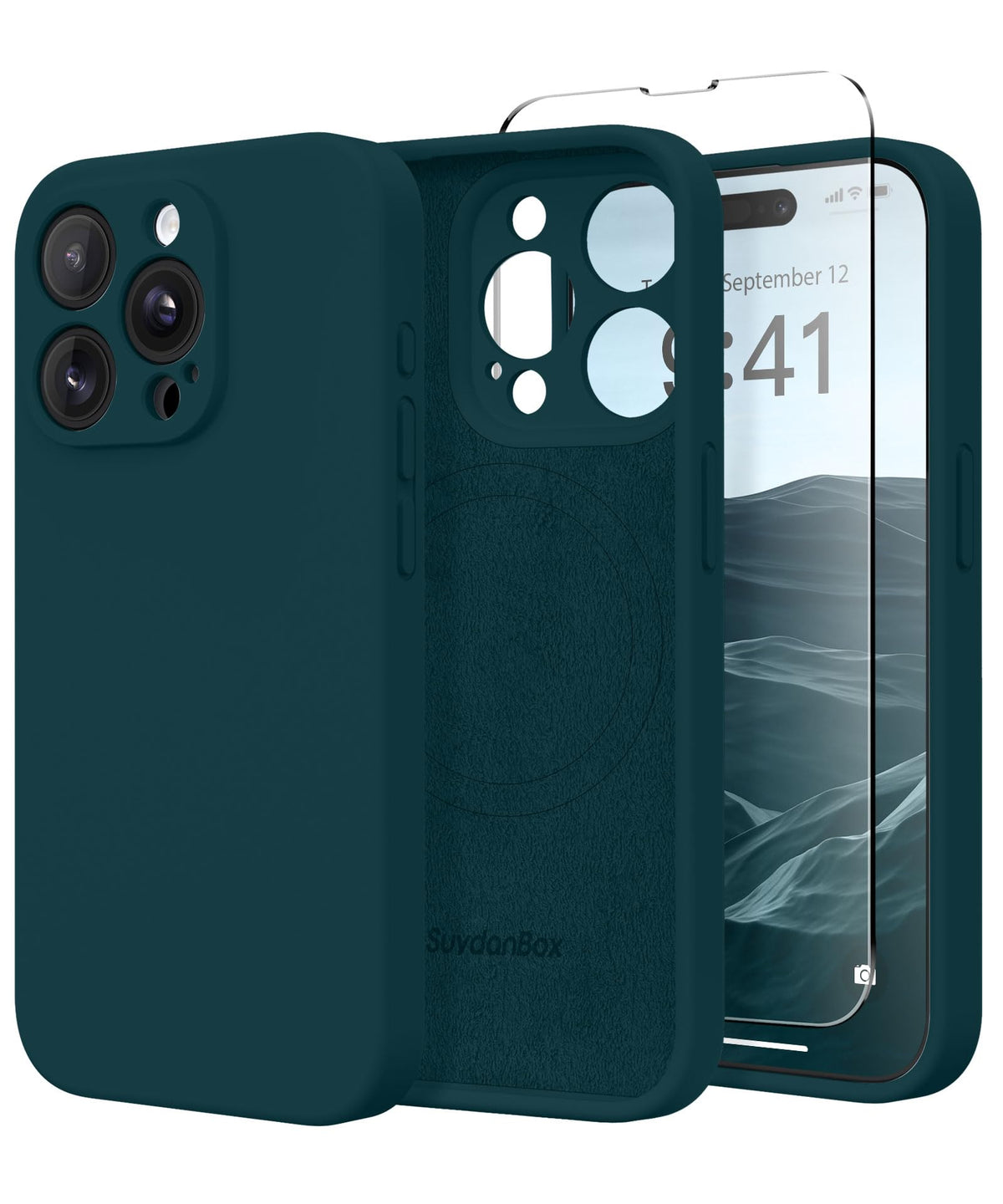 Magnetic for iPhone 17 Pro Max Case, Compatible with MagSafe, [Full Camera Protection][Screen Protector] Silicone Shockproof Protective Phone Case for iPhone 17 Pro Max 6.9", Calke Green