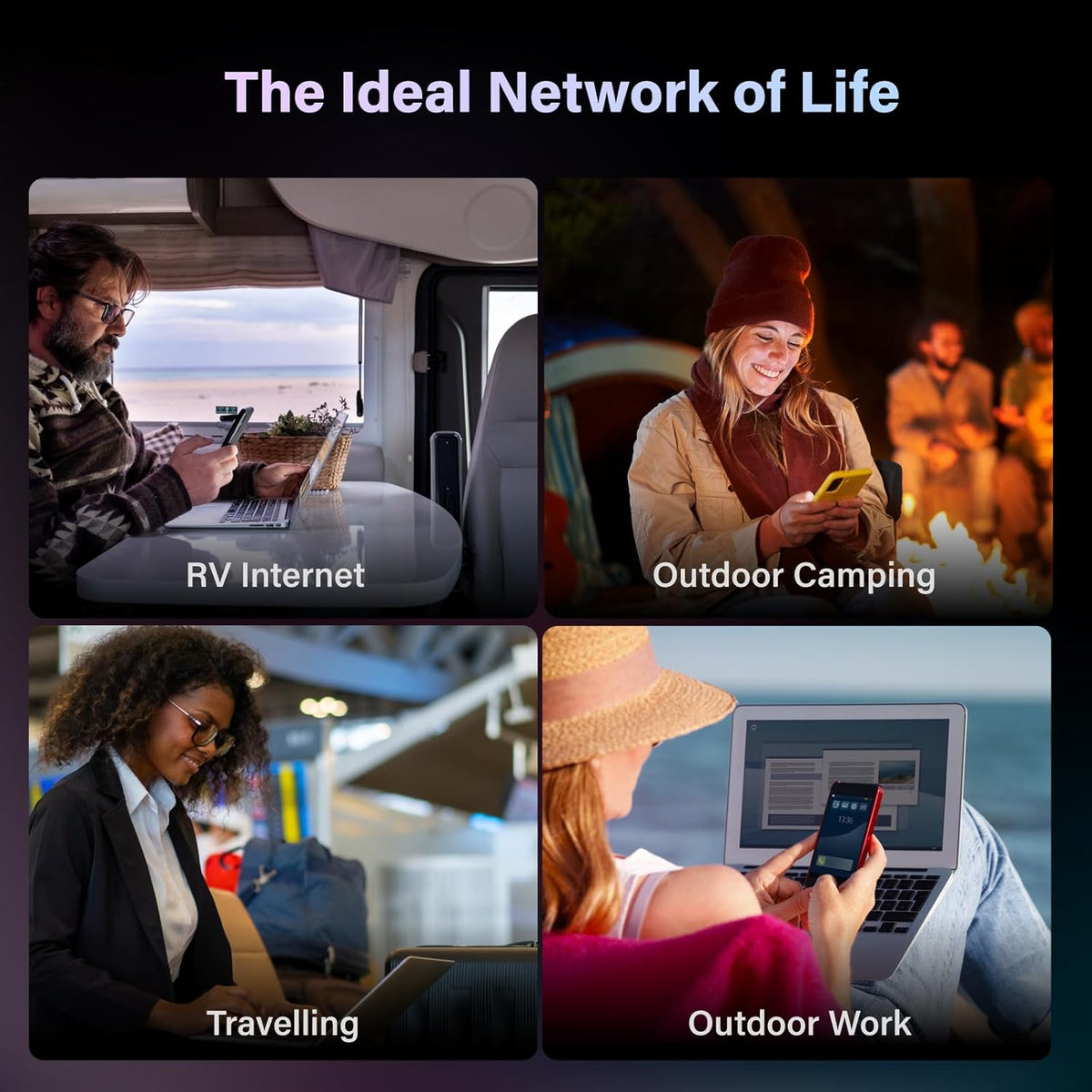 GlocalMe DuoTurbo 4G LTE Mobile Hotspot Device with Global 1.1GB Data 90Days, Portable WiFi Hotspot for Travel in 200+ Countries/Regions, SIMFREE and Dual Modem, 10 Devices Connected(Black)