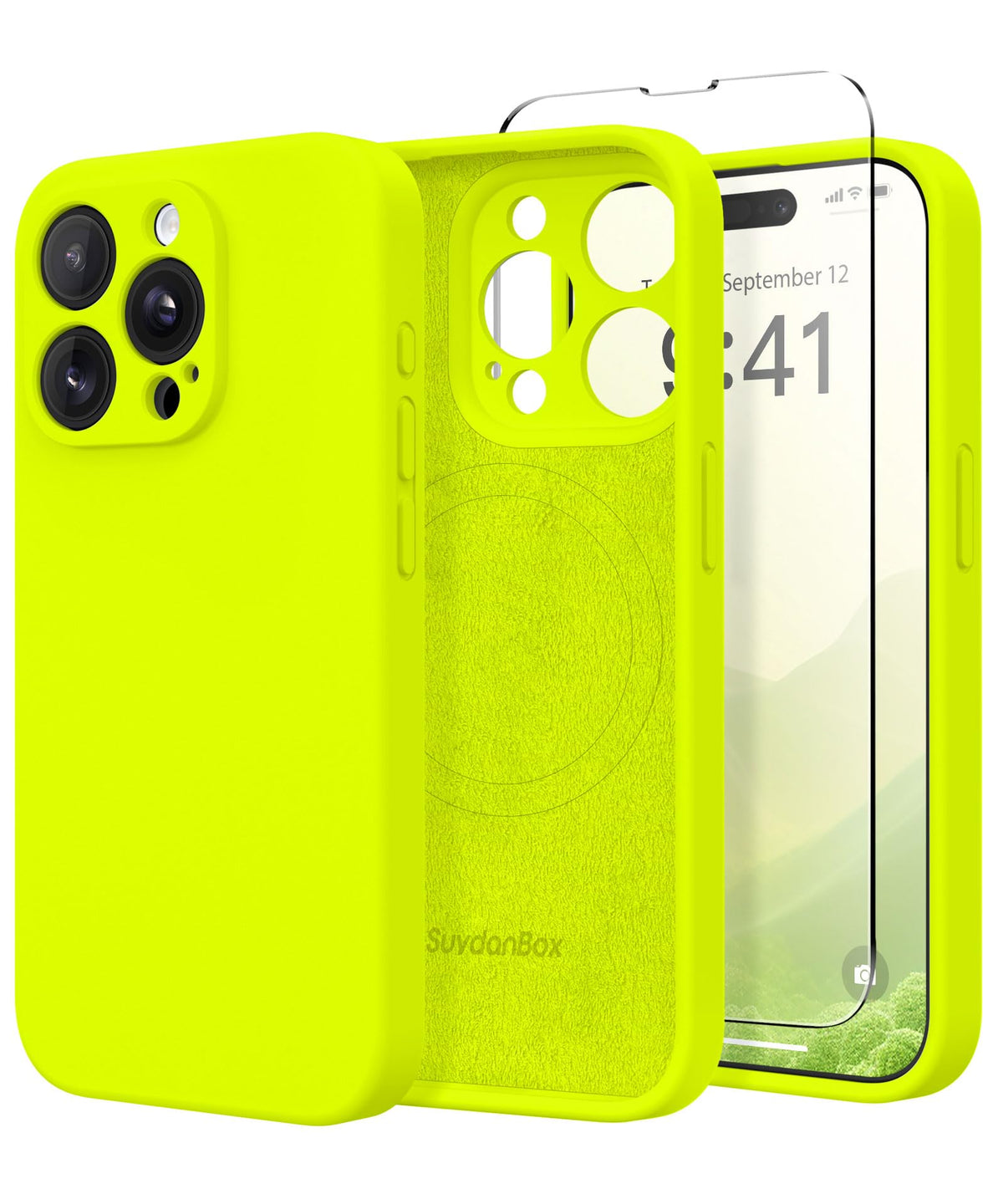 Magnetic for iPhone 17 Pro Max Case, Compatible with MagSafe, [Full Camera Protection][Screen Protector] Silicone Shockproof Protective Phone Case for iPhone 17 Pro Max 6.9", Calke Green