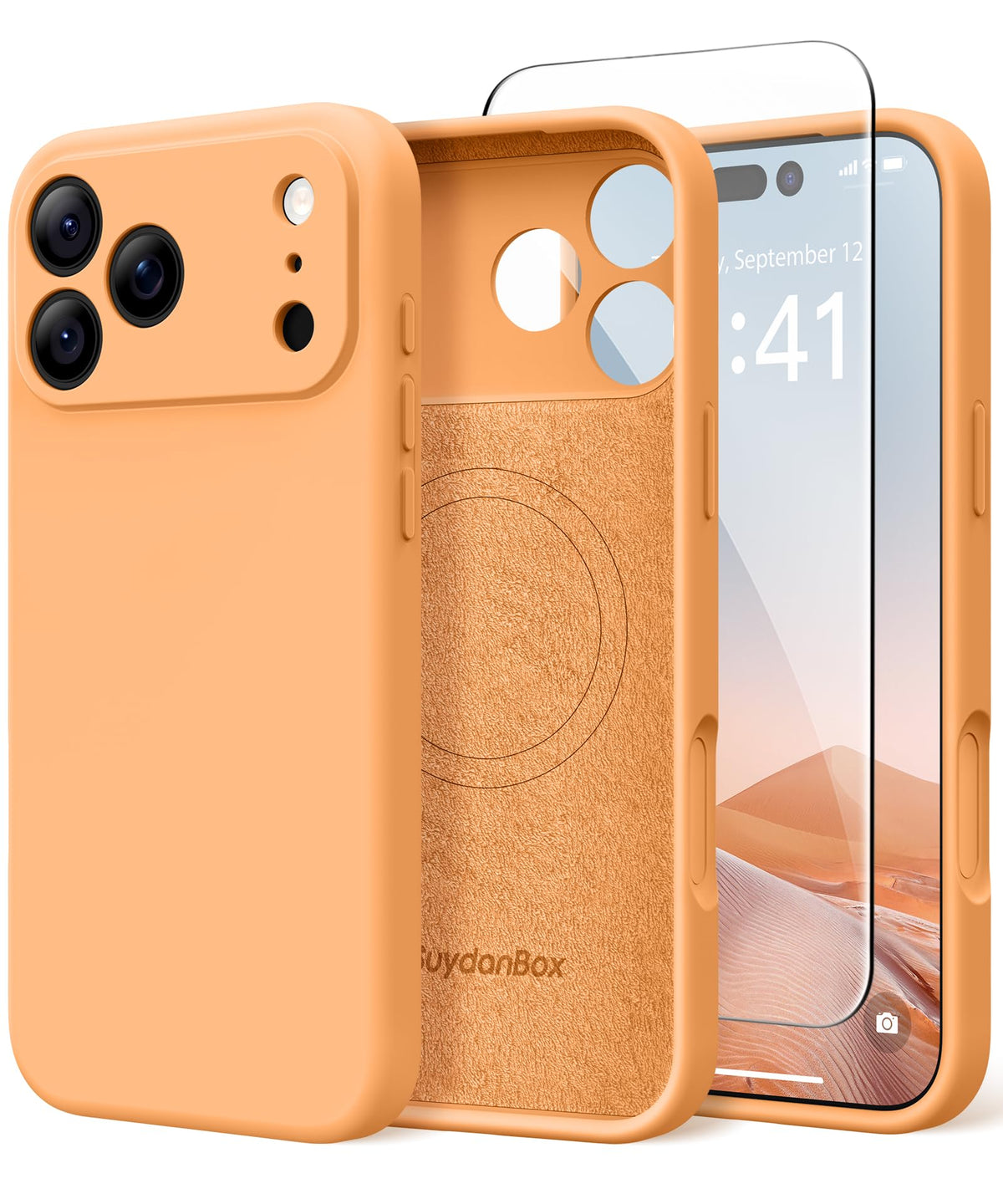 Magnetic for iPhone 17 Pro Max Case, Compatible with MagSafe, [Full Camera Protection][Screen Protector] Silicone Shockproof Protective Phone Case for iPhone 17 Pro Max 6.9", Calke Green