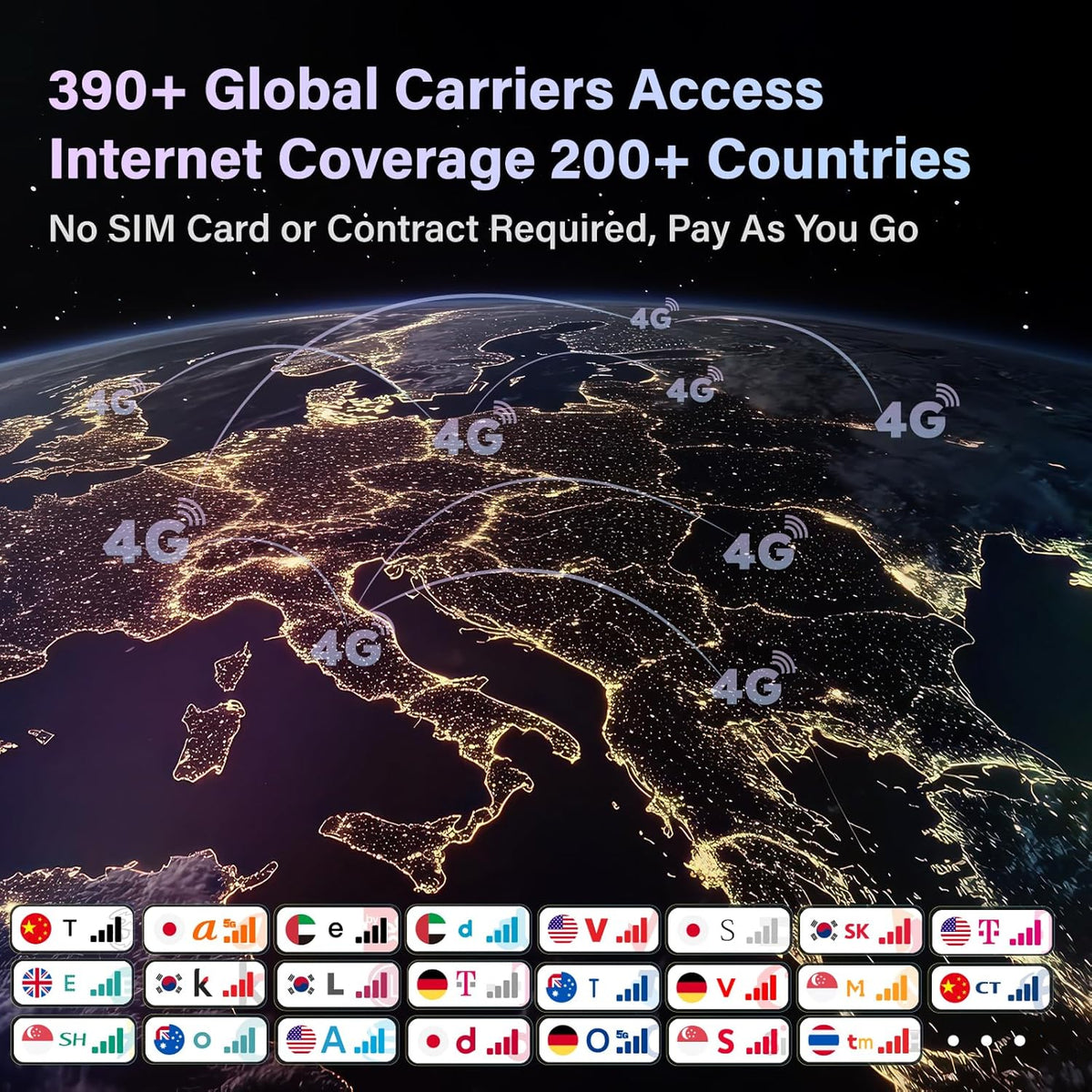 GlocalMe DuoTurbo 4G LTE Mobile Hotspot Device with Global 1.1GB Data 90Days, Portable WiFi Hotspot for Travel in 200+ Countries/Regions, SIMFREE and Dual Modem, 10 Devices Connected(Black)