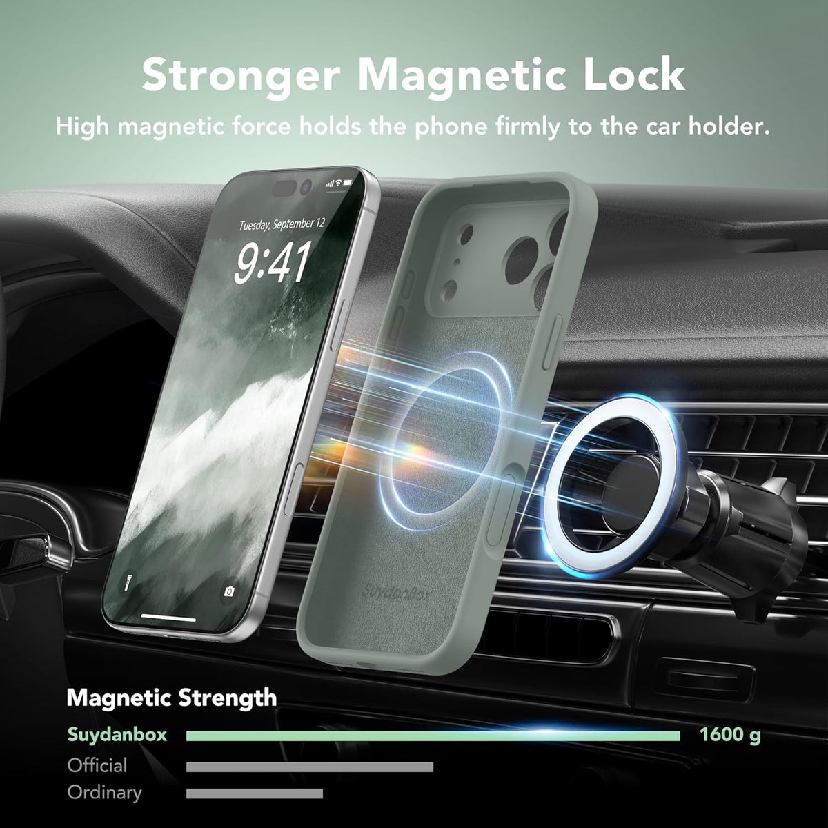 Magnetic for iPhone 17 Pro Max Case, Compatible with MagSafe, [Full Camera Protection][Screen Protector] Silicone Shockproof Protective Phone Case for iPhone 17 Pro Max 6.9", Calke Green