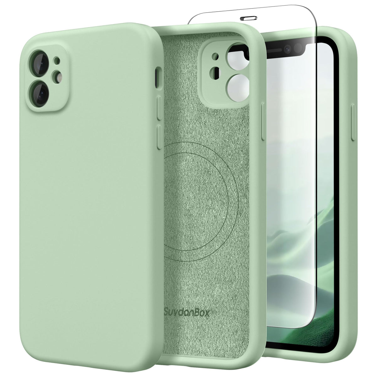 Magnetic for iPhone 17 Pro Max Case, Compatible with MagSafe, [Full Camera Protection][Screen Protector] Silicone Shockproof Protective Phone Case for iPhone 17 Pro Max 6.9", Calke Green