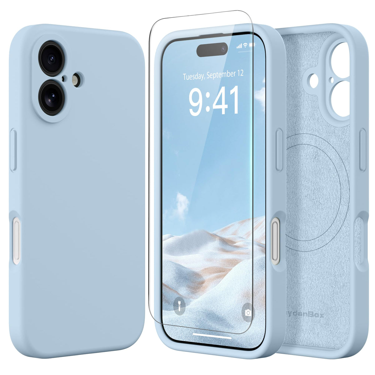 Magnetic for iPhone 17 Pro Max Case, Compatible with MagSafe, [Full Camera Protection][Screen Protector] Silicone Shockproof Protective Phone Case for iPhone 17 Pro Max 6.9", Calke Green