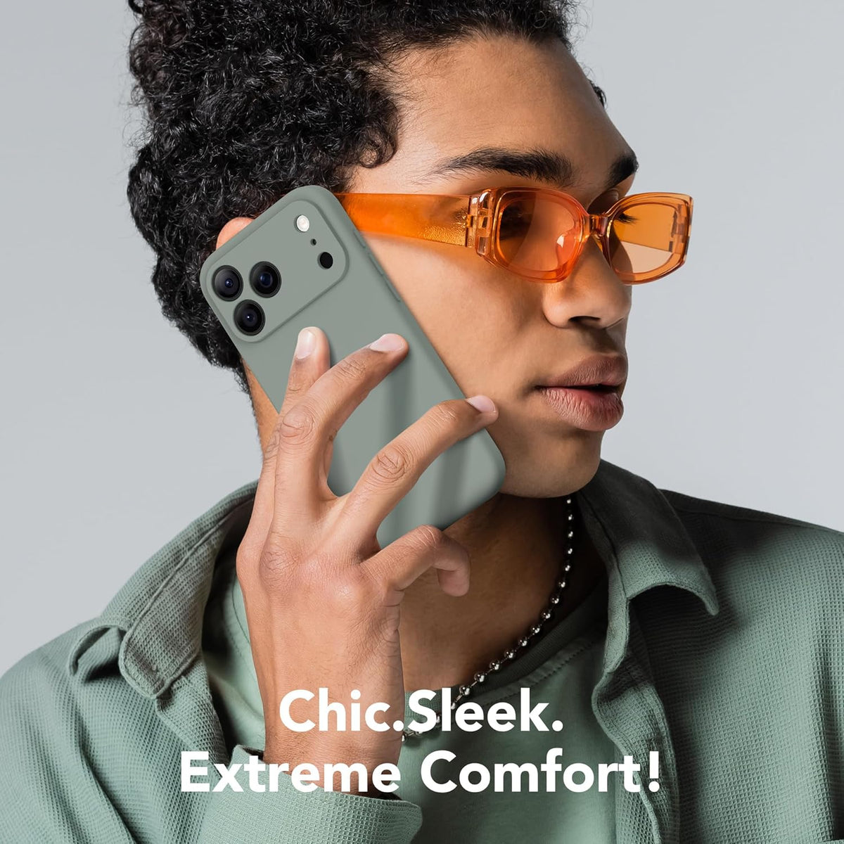 Magnetic for iPhone 17 Pro Max Case, Compatible with MagSafe, [Full Camera Protection][Screen Protector] Silicone Shockproof Protective Phone Case for iPhone 17 Pro Max 6.9", Calke Green